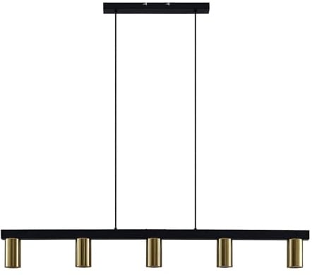 Lindby Pendelleuchte Baliko (Modern) in Schwarz aus Metall (5 flammig, GU10) - Deckenlampe Esstischlampe Hängelampe Hängeleuchte Wohnzimmerleuchte