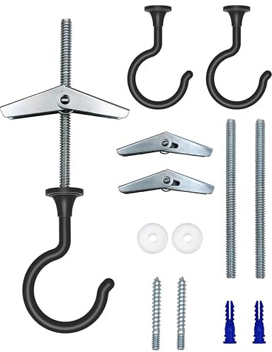 NACETURE Grandi ganci per piante da soffitto per appendere piante, resistenti per appendere la luce, ganci per lampadario, installazione a soffitto per fissaggio a parete cavità (confezione da 2)