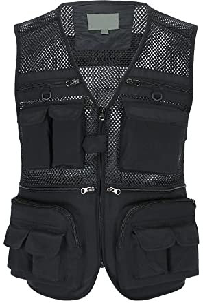Btmpmcs Men's Outdoor Fishing Vest Quick Dry Casual Gilet Multi Pocket Waistcoat Breathable Photography Outerwear Mesh Lined Traveling Hiking Sleeveless Jacket Utility Vest