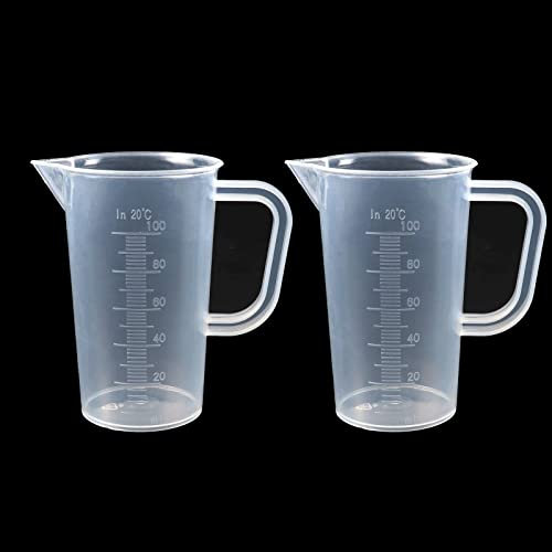 Diyxisk Caraffa Graduata,2 Pezzi Plastica Trasparente Contenitore Graduato,100 Ml Misurino Dosatore Liquidi,Per Cucine Laboratori Resistente Al Calore E Utilizzabile Nel Microonde