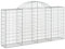 vidaXL Panier de Gabions Arqué Cage à Gabion Mur de Gabion Panier à Pierre Gabion pour Pierre Jardin Patio Extérieur 200x30x100/120 cm Fer Galvanisé