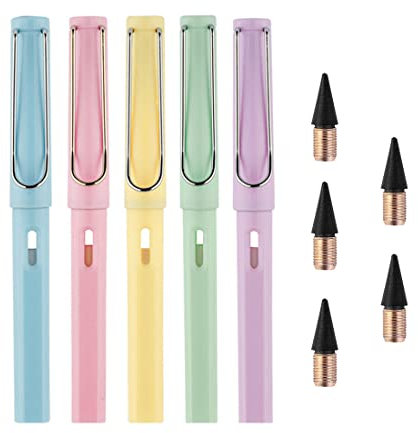 SURALIN Paquete de 5 lápices mágicos sin tinta, con 5 puntas intercambiables