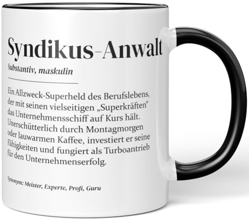 JUNIWORDS Tasse, Definition Syndikus-Anwalt, Schwarz (7235638)