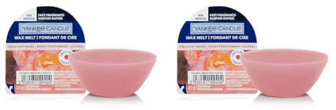 Yankee Candle Wax Melts | Fresh Cut Roses | Up to 8 Hours of Fragrance | 1 Count, Pink (Pack of 2)