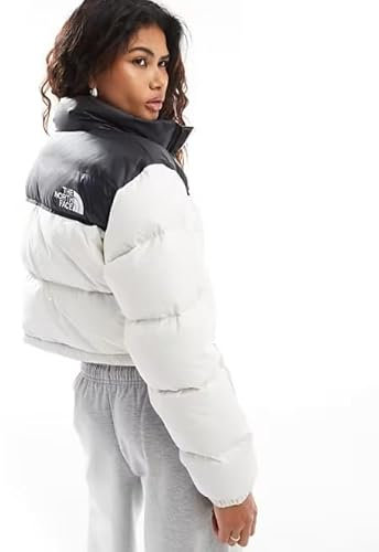 The North Face NF0A5GGEROU1 Women’s Nuptse Short Jacket Giacca Donna WHITE DUNE/TNF BLACK Taglia XS
