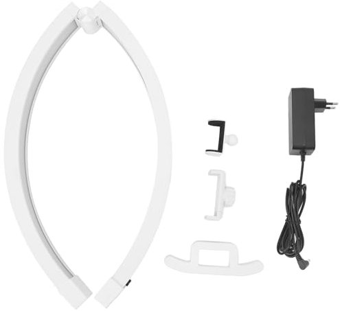 Akozon 20-Zoll-Nagel-Schreibtischlampe, 20 W, Touch-Steuerung, Maniküre, Tattoo, Schreibtisch, Beauty-Licht, Tischlampe, 3200–5600 K, Weiß, ABS, Aluminium