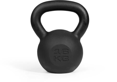 ZIRPO Kettlebell 16 kg, Kugelhantel aus Gusseisen, Kugelgewicht in 8 Varianten, Schwunghantel für Krafttraining, Workout und Profi Fitness, Schadstoffgeprüft