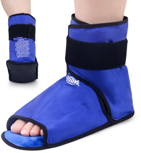 Hilph Kühlschuhe Kühlmanschette Fuß Chemotherapie mit Plüschfutter, Kühlung Knöchel Fußgelenk Kühlpack für Plantar Fasciitis & Schwellungen, Verletzungen, Achillessehnenentzündung- Medium