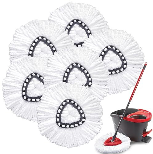 Mop Replacement Heads for O Cedar Mop Replace Head Easy Wring Spin Mop Heads Replacements Easy to Clean 、Install and Replaceable Mop Head Machine Washable(6pack)