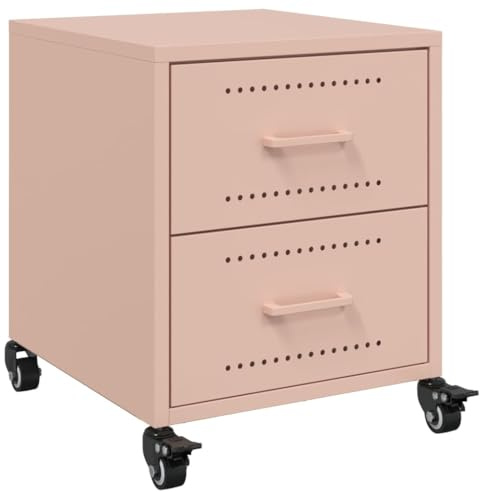 vidaXL Nachttisch Rosa 36x39x43,5 cm Stahl