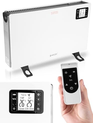 MalTec Elektroheizung CH2000DW Konvektor Termostat energiesparend LCD pilot 3 Heizstufen Timer