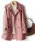 Veste d'automne élégante pour femme, longueur moyenne, trench-coat pour les looks (L rose foncé)