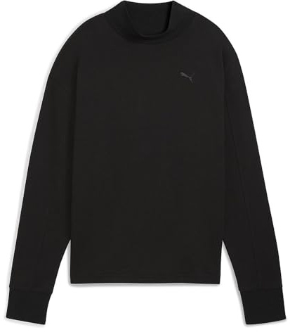 PUMA Mädchen Her Relaxed Crew FL Sweatshirt, Puma Schwarz, 158 EU