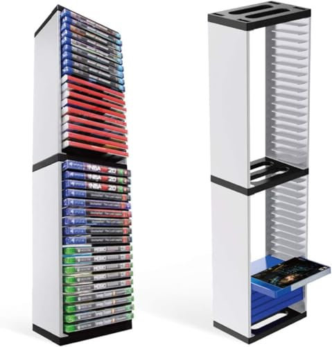Yolispa Game Disc Holder Video Gioco Disc Scaffalatura CD Racks Videogioco Scaffale DVD Contenitore per Holding 36Pcs Gioco Discs per PS5 Gioco Discs