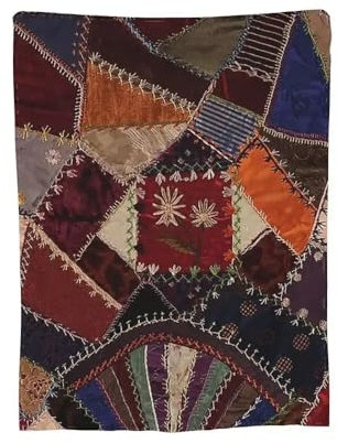 KRISIN Vintage Bohemian Quilt Blanket Soft Warm Flannel Throw Blanket Bed Cover for Living Room Picnic Travel Home Sofa,P1,150x200cm