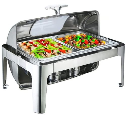 Scaldavivande in acciaio inox, 9 l, con coperchio trasparente, temperatura regolabile, chiusura a 180°, design staccabile, per feste, matrimoni, compleanni, Natale