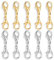 Kettenverschluss 10 Stück Doppelöffnung Karabinerverschluss Kettenverlängerung Armbandverbinder Extender Halskettenverkürzer Lobster Buckle für DIY Schmuck Armbänder Halsketten Silber Gold