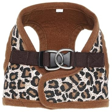 Parliky Hundegeschirr Brustgeschirr Leopardenmuster Canvas Größe L | Schnellverschluss, D-Ring-Design, Komfortable Kontrolle, Flexibles Material