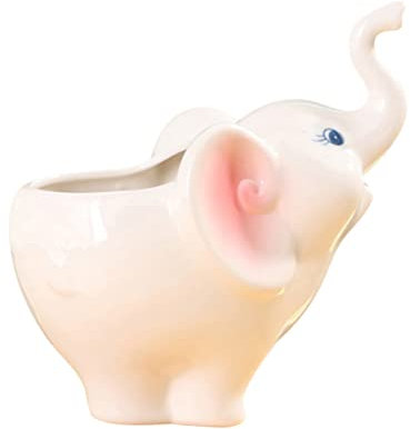 OFFSCH Succulent Pot Elephant Shape Ceramic Garden Ornament Desktop Flower Container Elephant Design Decorative Pot