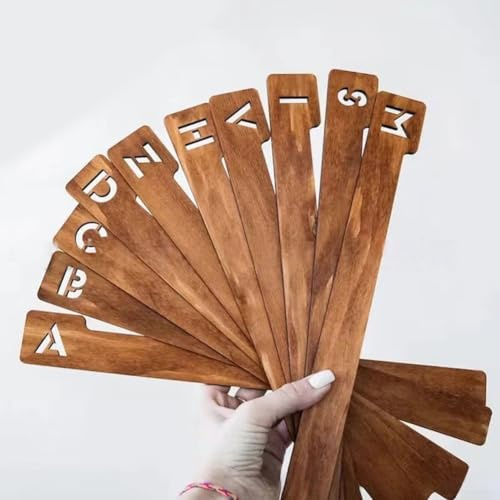 ZYWUOY Vinyl Record Dividers, 26pcs Wooden Vinyl Record Organizer, A-Z Record Storage Dividers Tabs, for CD DVD for MEDIA Book Shelf Storage