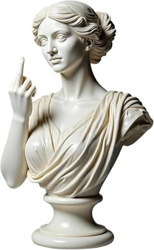 RDCIRP Unverfrorene Venus, die Mittelfinger Statue, rebellisches, mutiges, modernes Kunstdekor, griechische Göttinnen Gestenstatue, Skulptur-Ornament, lustiges, einzigartiges Dekorationsstück(D)