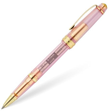 Cross Bailey Light Translucent Rollerball (Rollerballmine 8015 schwarz, Strichstärke F - fein, Premium Geschenkverpackung) transluzent rosa Saphir/gold