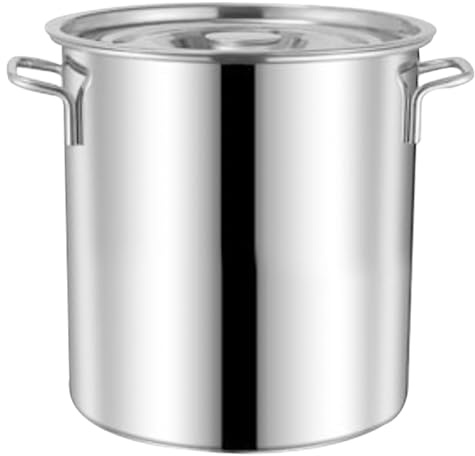 LuysmengEU Olla Grande de Acero Inoxidable 304 con Tapa, Gruesa, for Uso Comercial en hostelería, for Cocina de Gas o de inducción.