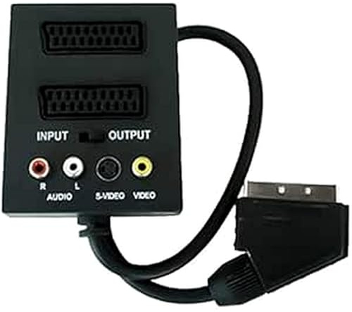 Lemag srl Adaptateur péritel multiple avec sorties audio/vidéo RCA - Convertisseur prise péritel vers AV pour TV, DVD, décodeur, console - entrée/sortie sélectionnable - 1 pièce