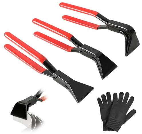Sheet Metal Bender 3 Pcs, Metal Bending Plier with Gloves, 45°,90°,180° Carbon Steel Seaming Pliers, Roofing Tools for Bending and Flattening Sheet Metal (Maximum Open 60cm)