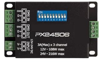 Decoder PX24506, decoder DMX512, decoder PX24506 DMX 12-24V