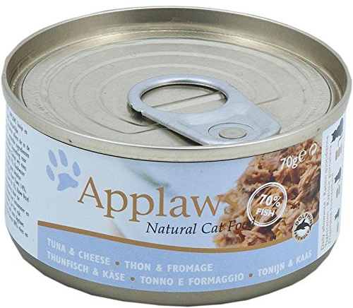 Applaws Natural Cat Food Dosennahrung 70g 24x70g Thunfischfilets & Käse
