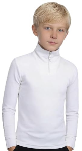 Brandsseller Kinder Troyer mit Half-Zip – Warmer Baumwollpullover mit Reißverschluss und Kragen, weich, bequem & atmungsaktiv, ideal für Freizeit, Outdoor & Winter