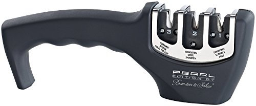 Rosenstein & Söhne Blitzschärfer: 3-Stufen Diamant Hand-Messerschärfer für Stahl- & Keramikklingen (Messerschäfer, Messerschleifer für Keramikmesser, Taschenmesser)