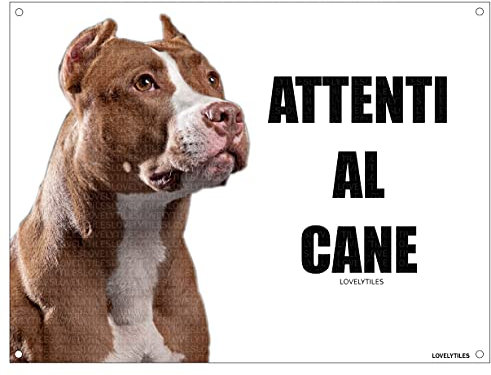 PITBULL attenti al cane mod 1 TARGA cartello IN METALLO (20X30)