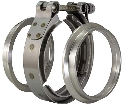 Edelstahl V-Band Schelle 89mm / 3,5 Zoll selbstzentrierend mit Anschweißringe