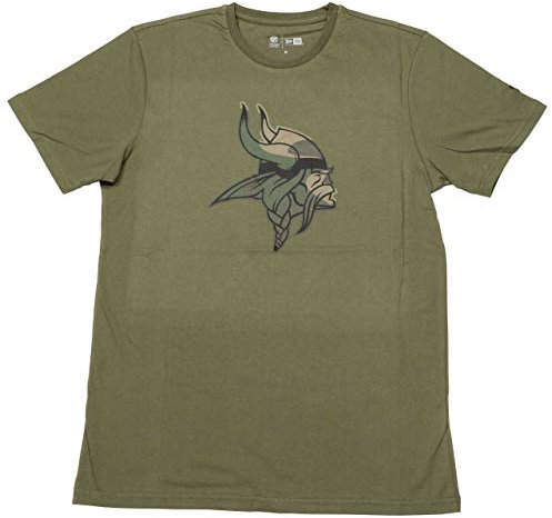 New Era Minnesota Vikings Camo Logo Olive T- Shirt - M
