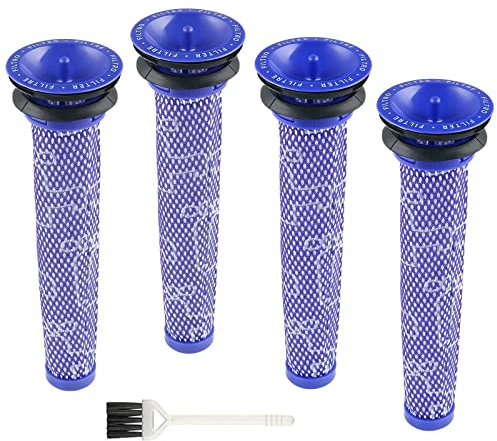 Filter Replacements for Dyson Filter V6 V7 V8 DC58 DC59 Animal Absolute Cordless Vacuum Cleaner Parts, 4 Washable Pre Filters for Dyson Vacuum, Compare to Part 965661-01