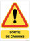 Panneau de Chantier en AKILUX 5mm - Format 600 x 800 mm (Panneau Sortie de camions)