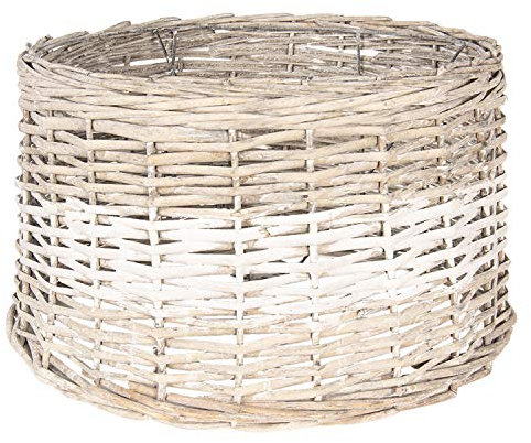 Clayre & Eef Lampenschirm Grau Rattan 6LAK0475