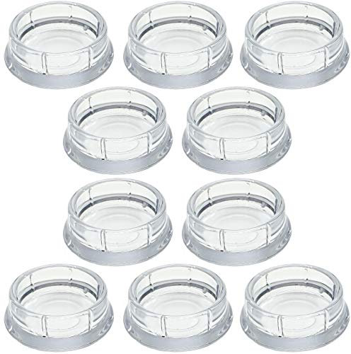 Enkotrade 10 Stück Möbeluntersetzer Rund transparent, Ø 15 mm, Möbelschutz aus hochwertigem Kunststoff (Polystyrol), Möbelgleiter, Stuhlgleiter, Bodenschoner