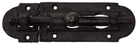 zeitzone Rustikaler Türriegel Schlossriegel Schieberiegel Gusseisen Schwarz Antik-Stil 19,5cm