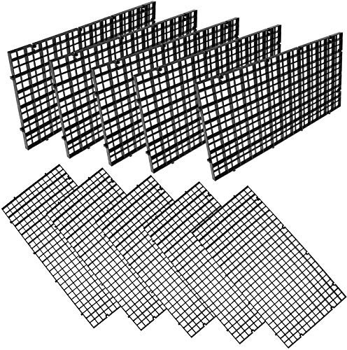 Haishell 10 Pcs Aquarium Fish Tank Divider Egg Crate Aquarium Filter Bottom Tray Grid Isolation Board Partition Net Pane Separator for Mixed Breeding Light Diffuser