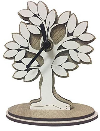 Orologio da tavolo Noah idee & design linea Albero della vita. In legno , altezza cm. 19