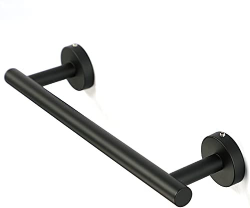 Barra porta asciugamani da bagno, 30 cm, in acciaio inox, nero opaco, porta asciugamani da parete per bagno, cucina, WC
