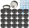 ZEOABSY 100 Pièces 50ml Pots en Aluminium Vide Rond Noir Mat Petit Cosmétiques Pot Conteneurs for Fait Main Bougies Crème Baume Voyage, 10x Spatule, 4X Étiquettes