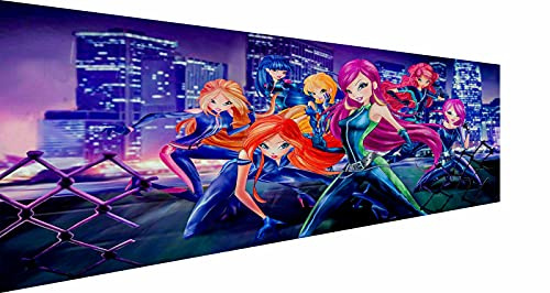 Magic Canvas Art - Bilder Winx Club WOW World of Winx Leinwandbild 1- teilig Hochwertiger Kunstdruck modern Wandbilder Wanddekoration Design Wand Bild, Größe: 40 x 30 cm