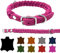 Hundehalsband Fettleder kleine Hunde/große Hunde verstellbar handgeflochten Made IN Germany (XXL 52cm-58cm Breite:25mm, Pink)