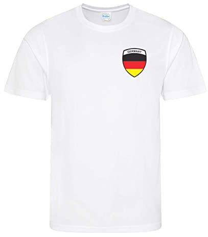 Varsany Men's Football Team Germany T-Shirt - National Flag Badge Tee - Great for Cricket, Football, Rugby, and Soccer Supporters