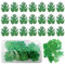 VEGCOO 48 PCS Edible Tropical Leaves Cupcake Toppers, Turtle Leaves Cake Decorations Jungle Cake Toppers with Storage Box for Family Cupcake Wedding Cake Birthday Party Food Decoration