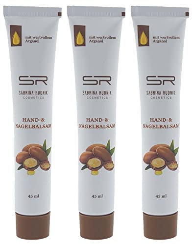 varivendo Notizblock + Sabrina Rudnik Hand- & Nagelbalsam Set mit Arganöl | Feuchtigkeit & Pflege für Hände | Marokkansches Argan-Extrakt | 3x 45 ml